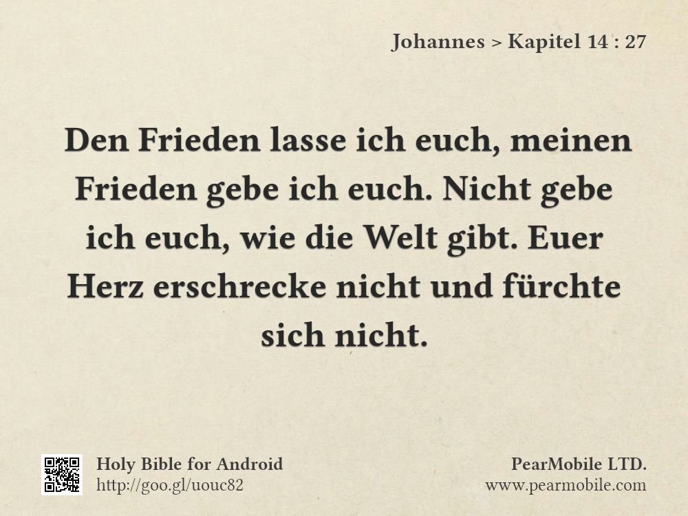 Johannes, Kapitel 14:27